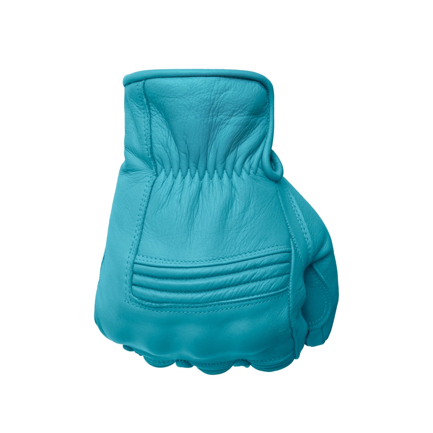 Motorcycle Aqua Blue Leather Gloves Knuckle Protection Touchscreen & Padded Palm ZamGear