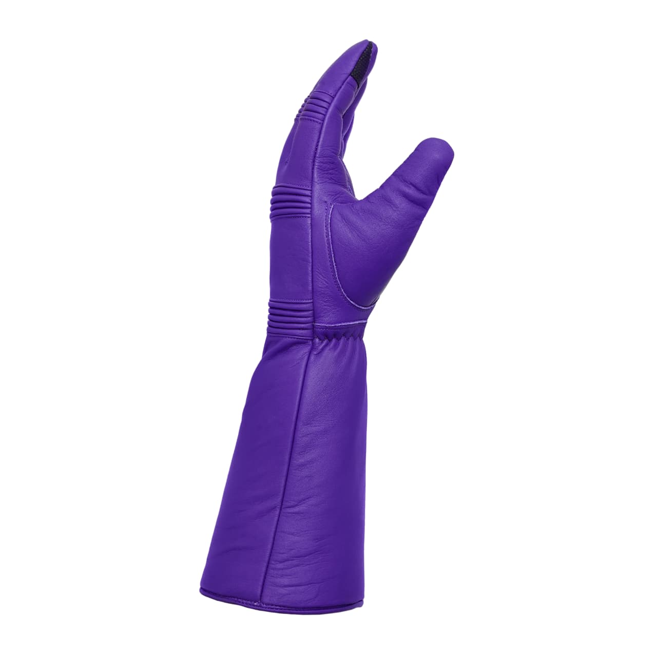 Superhero-Style Purple Leather Gloves – Premium Soft Costume Gloves