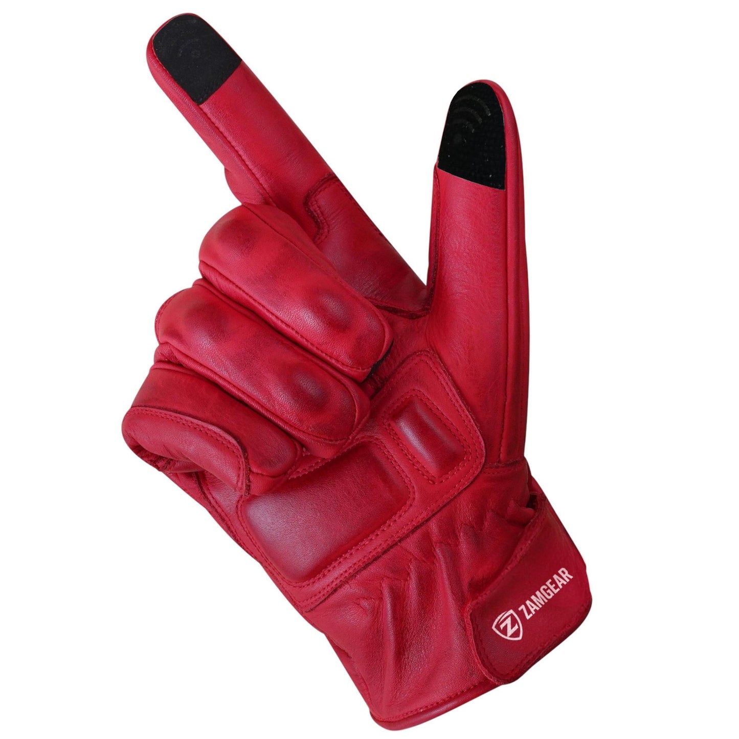 Motorcycle Gloves Racing Touchscreen Leather Armored Riding Biker Gloves Red