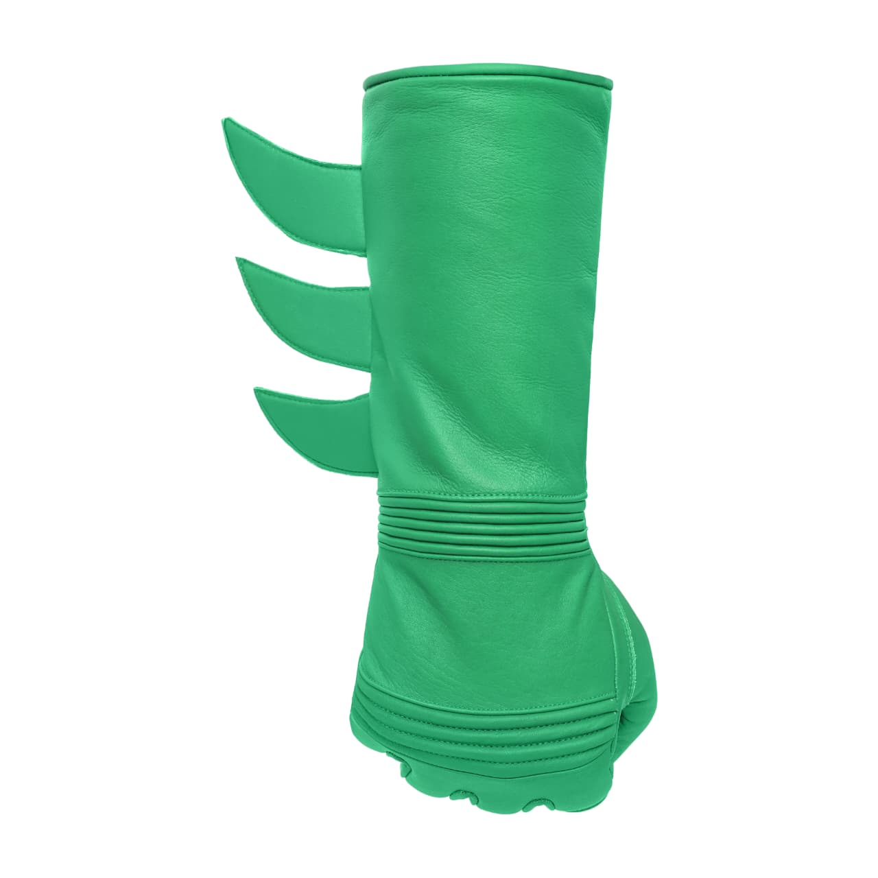 Superhero-Style Green Leather Gloves – Premium Soft Costume Gloves