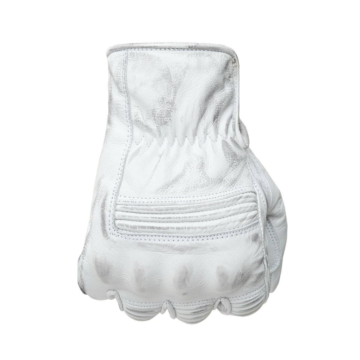 Motorcycle White Leather Gloves Knuckle Protection Touchscreen Padded Palm ZamGear