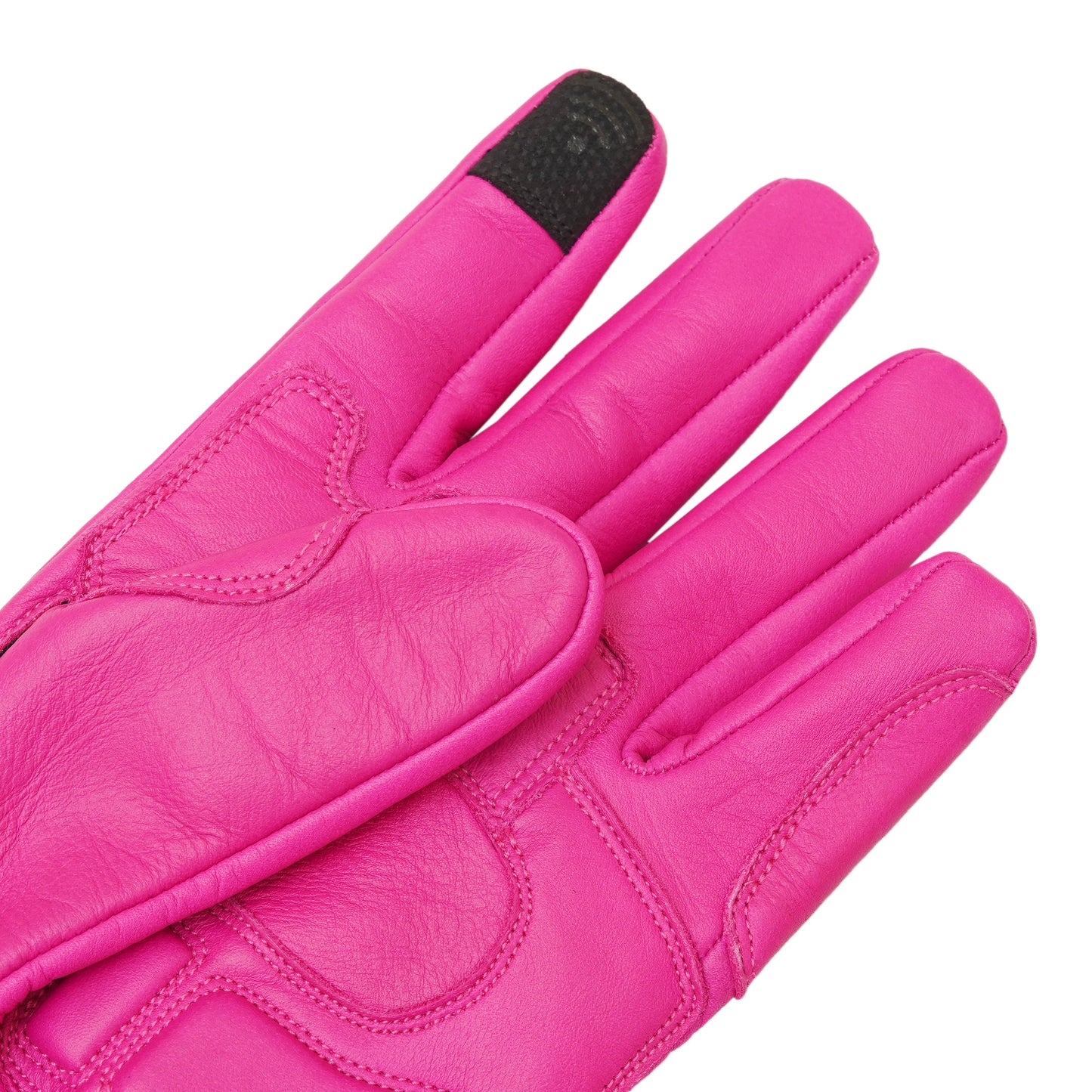 Motorcycle Pink Leather Gloves Knuckle Protection Touchscreen & Padded Palm ZamGear