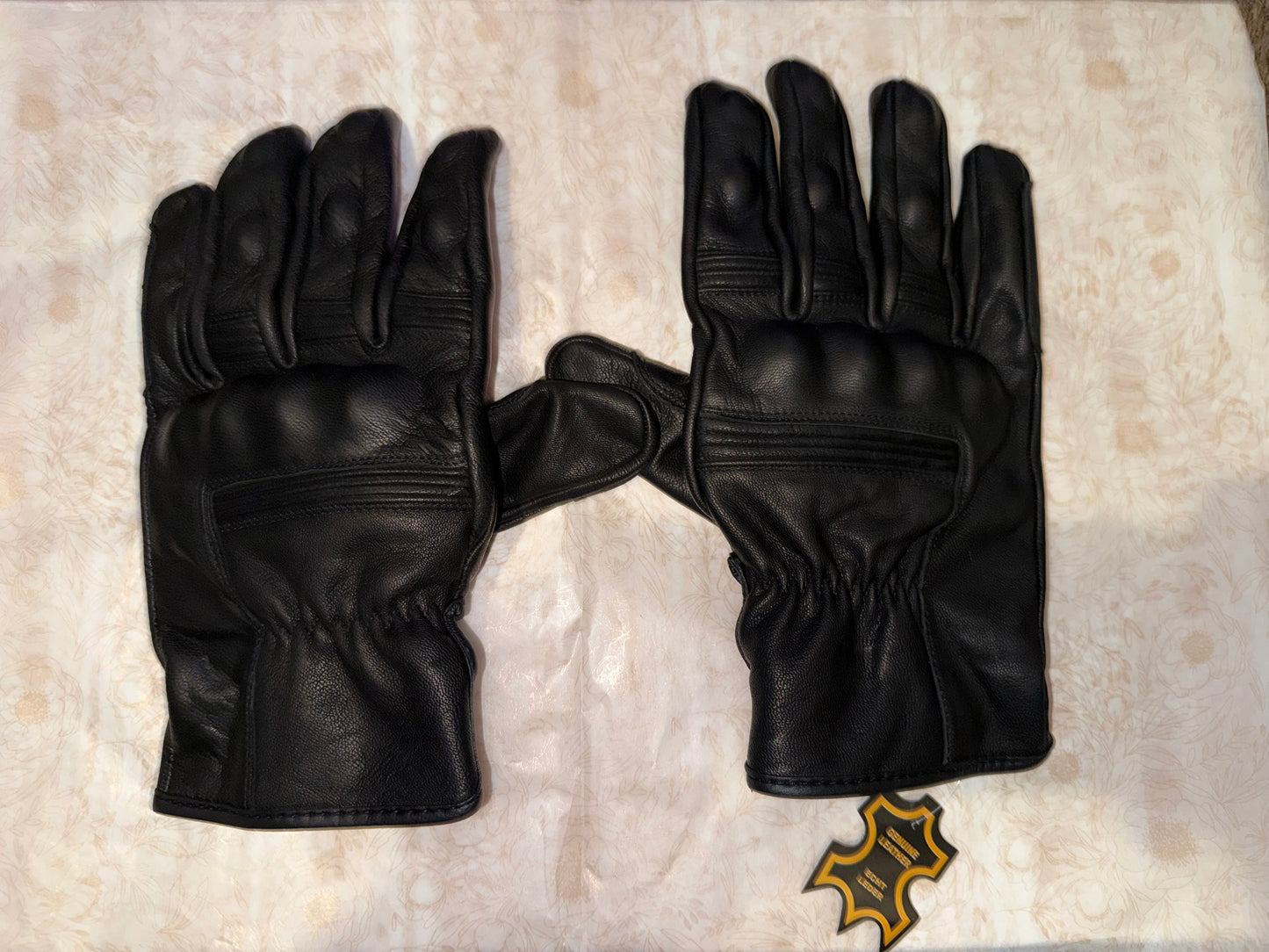 Motorcycle Gloves Racing Touchscreen Leather Armored Riding Biker Gloves Black