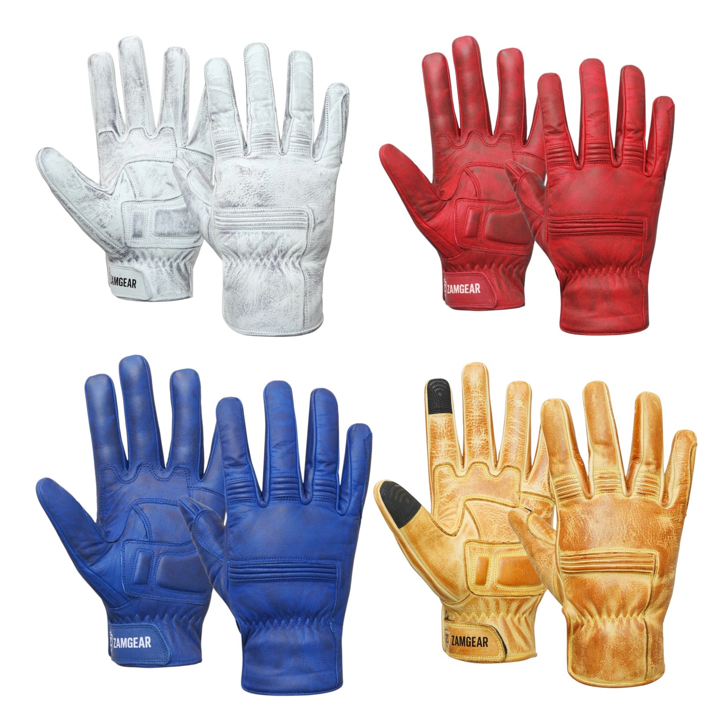 Leather Gloves Full Finger Multiple Color ZamGear