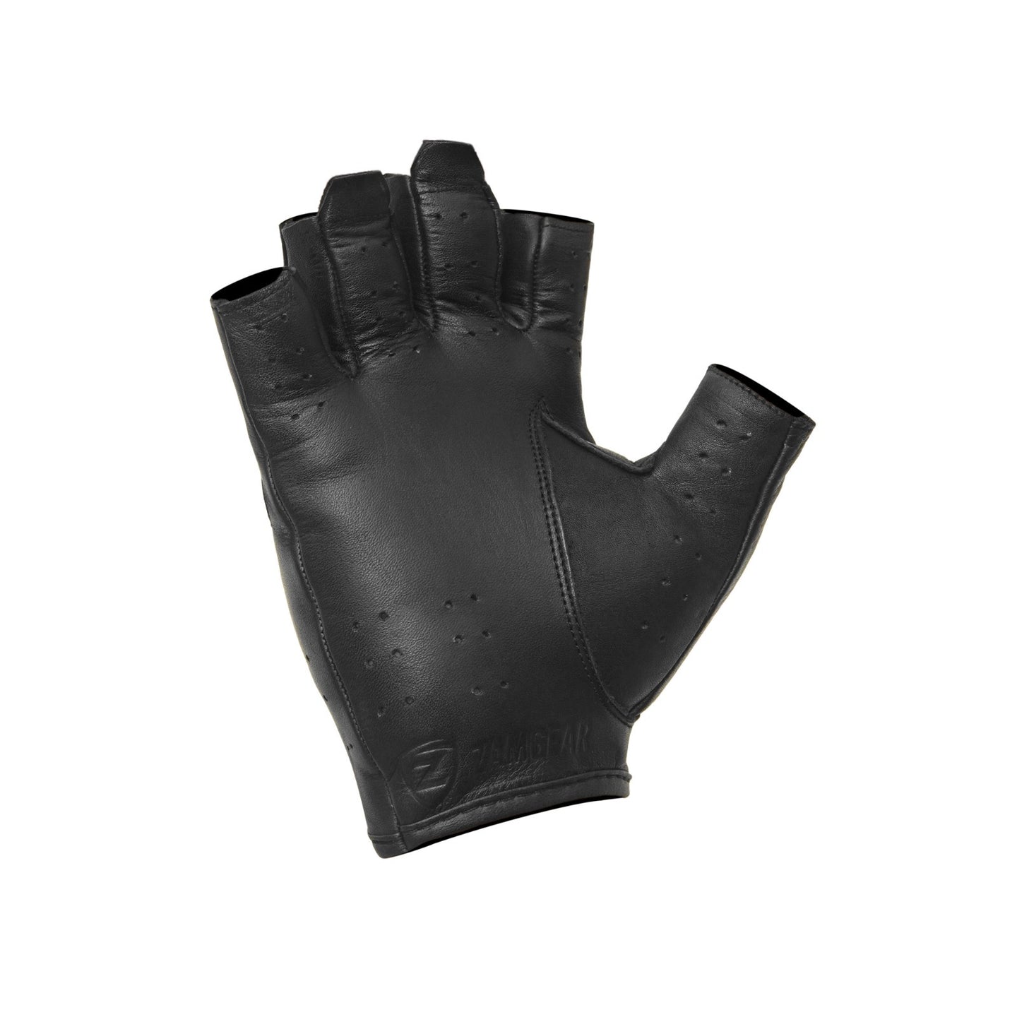 Men Classic Black Half Finger Gloves Soft Genuine Cowhide Leather