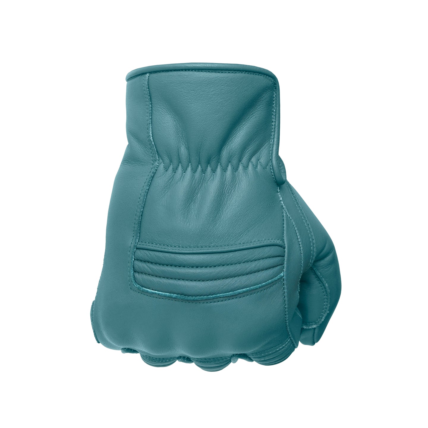 Motorcycle Teal Leather Gloves Midnight Knuckle Protection Touchscreen & Padded Palm ZamGear