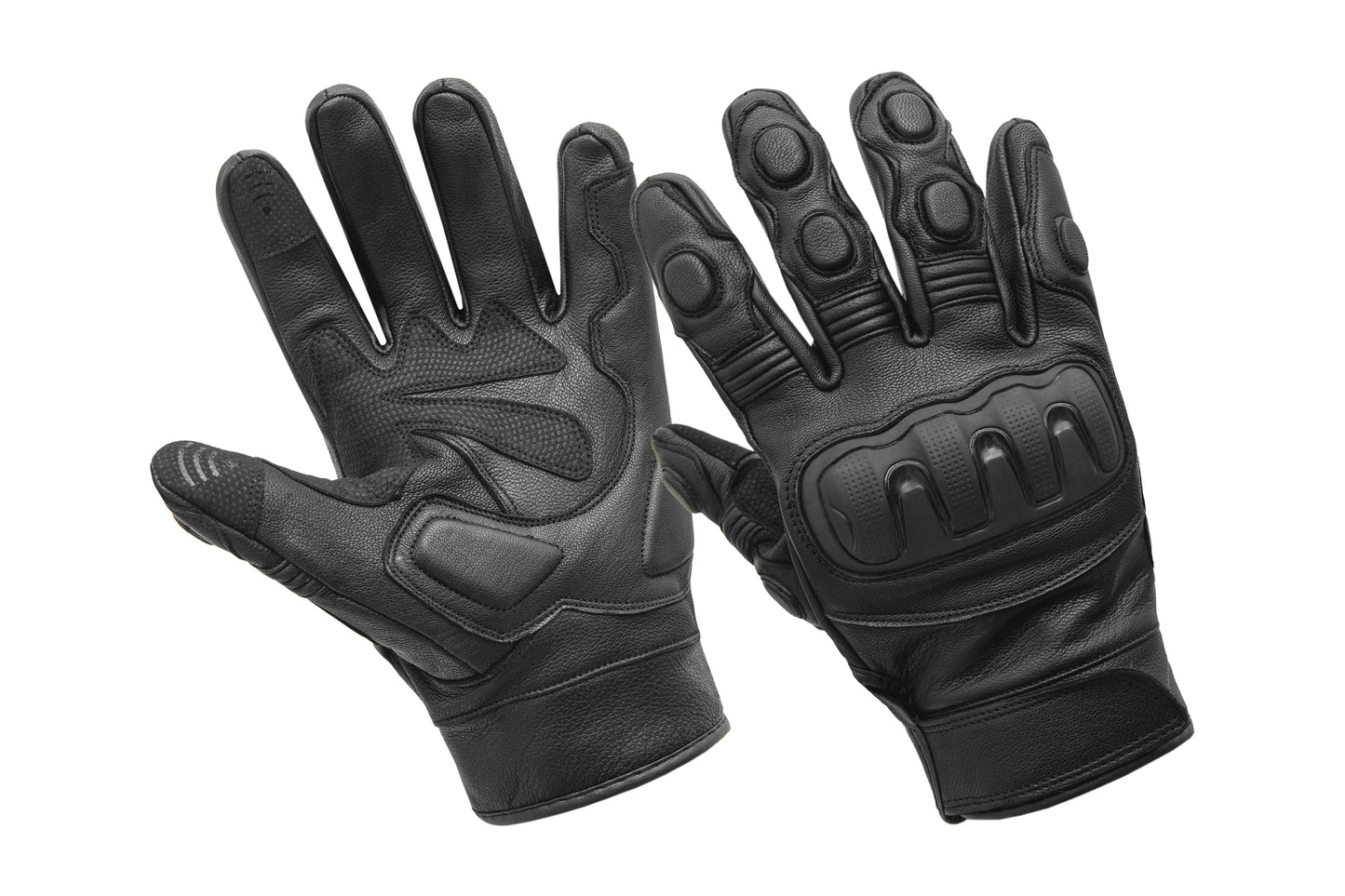 Motorcycle Leather Gloves Multicolor Knuckle Protection Touchscreen & Padded Palm ZamGear