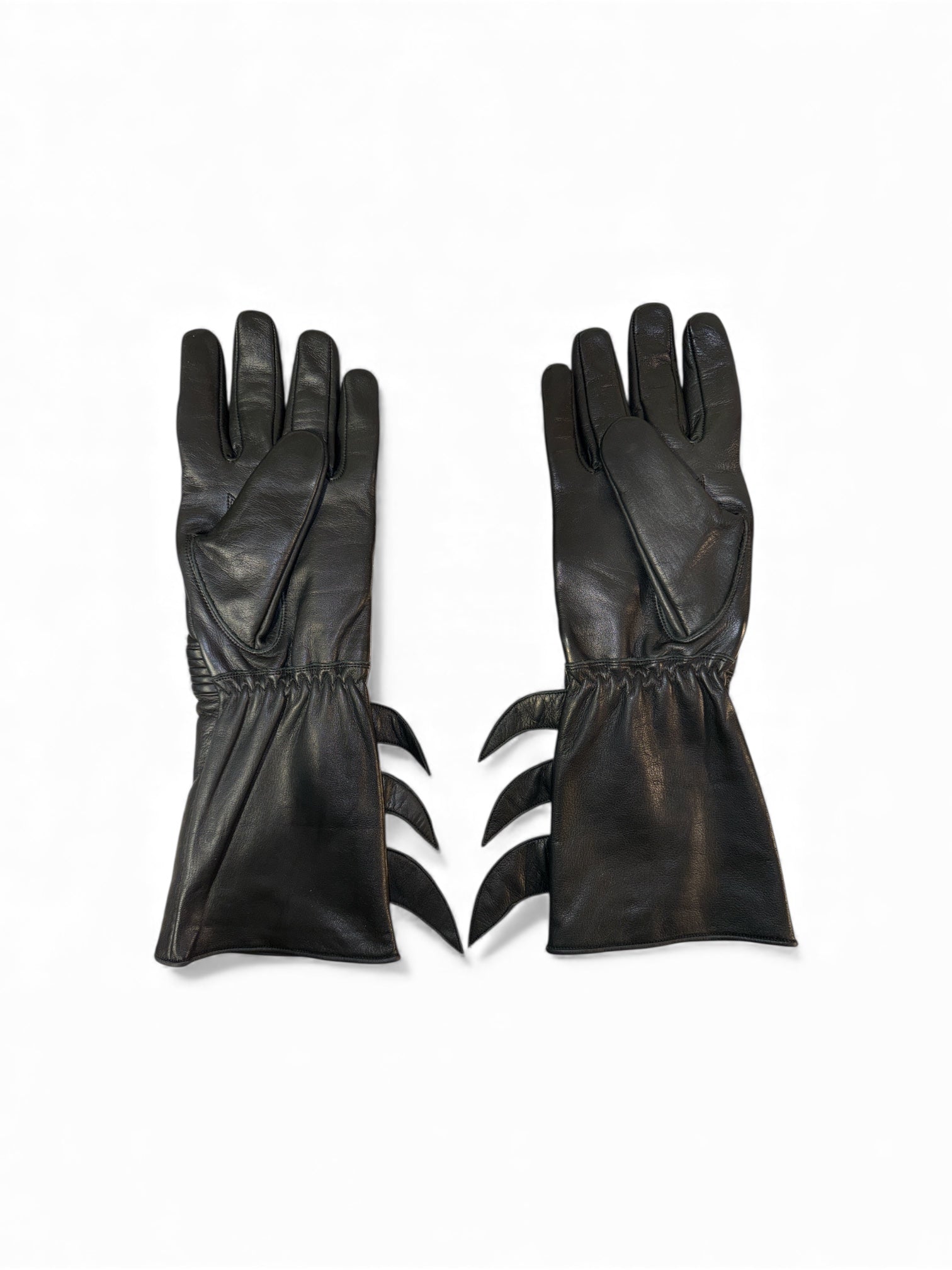 Superhero-Style Black Leather Gloves – Premium Soft Costume Gloves