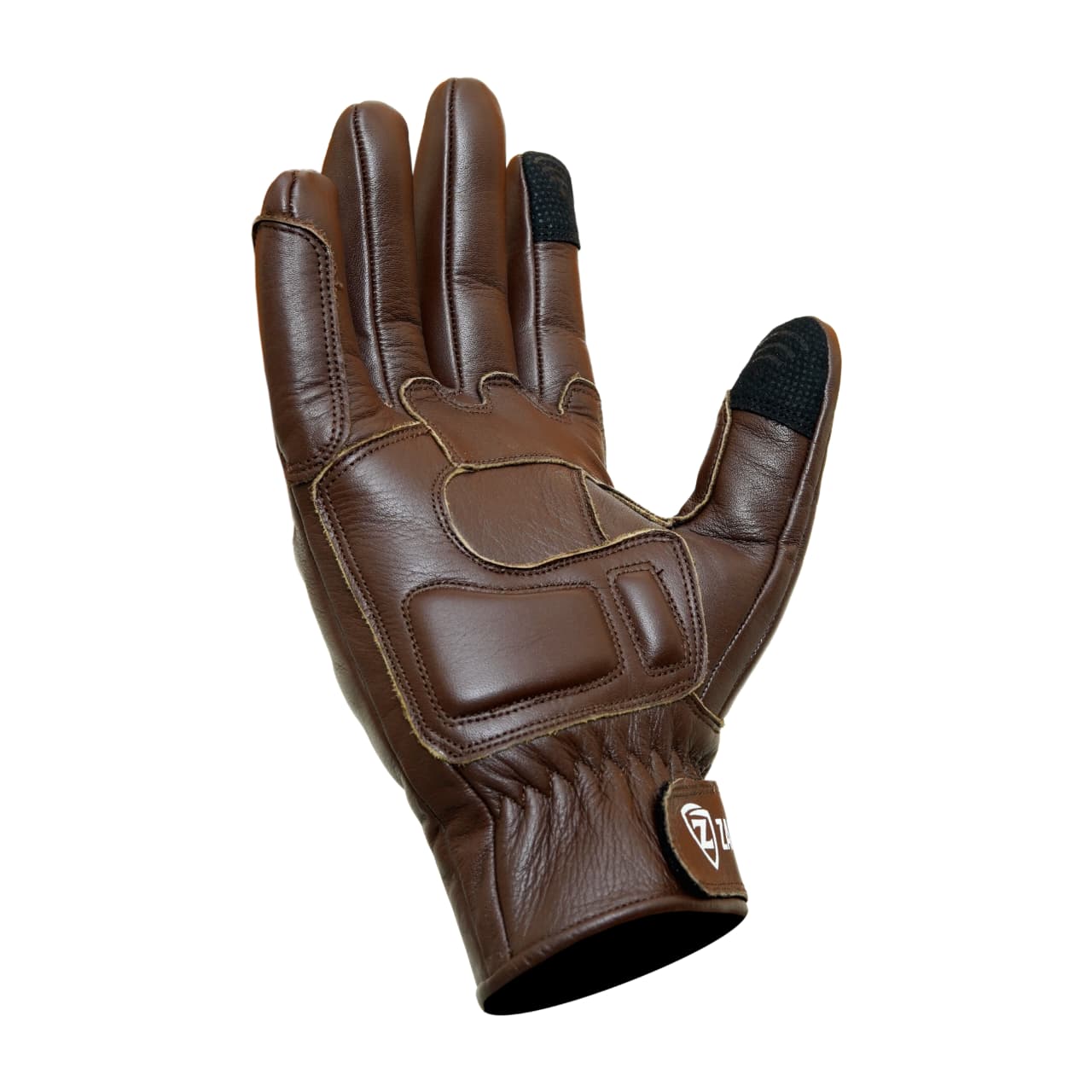 Motorcycle Brown Leather Gloves Knuckle Protection Touchscreen & Padded Palm ZamGear