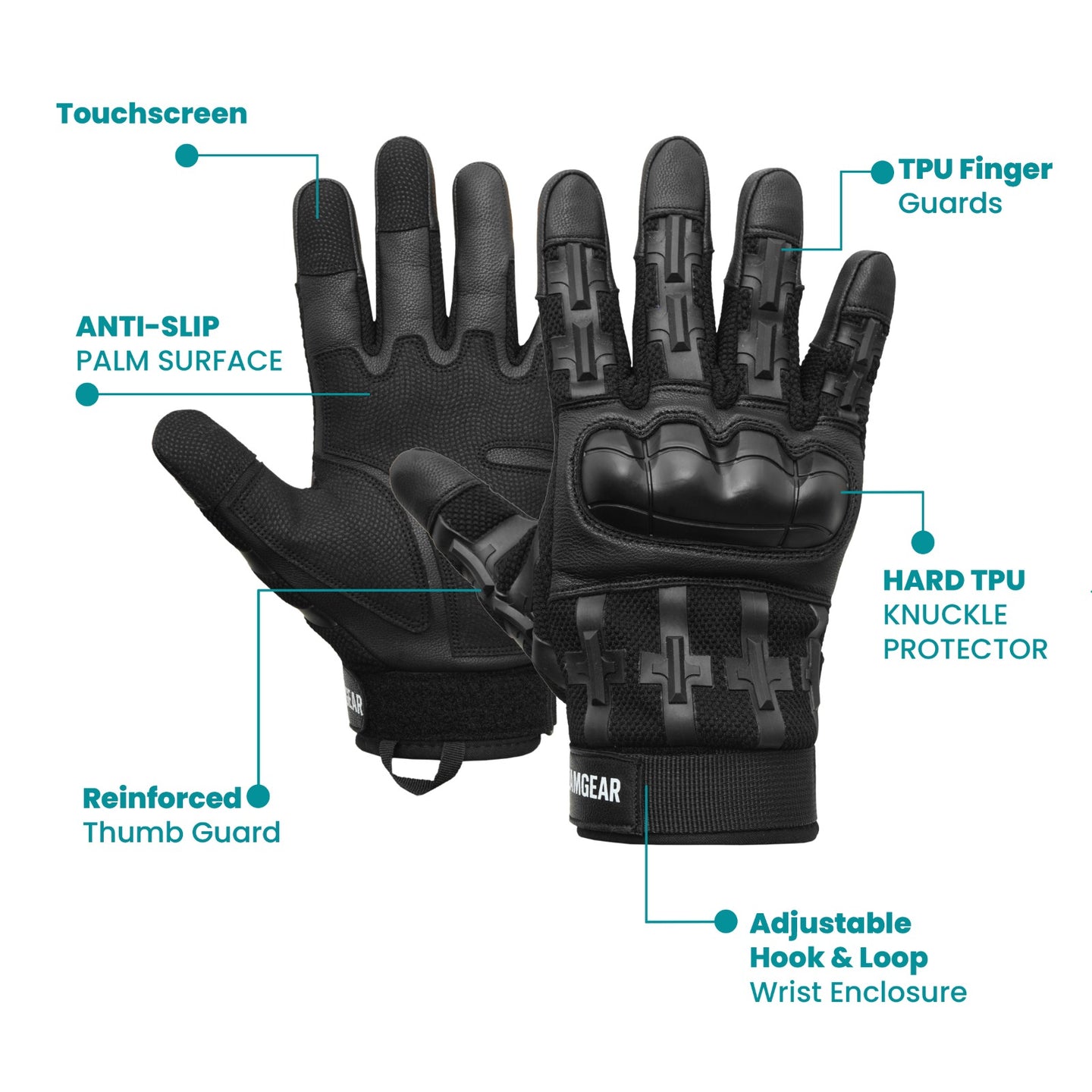 Tactical Gloves Black Knuckle Protection Touchscreen Airsoft Paintball Cycling Multipurpose ZamGear