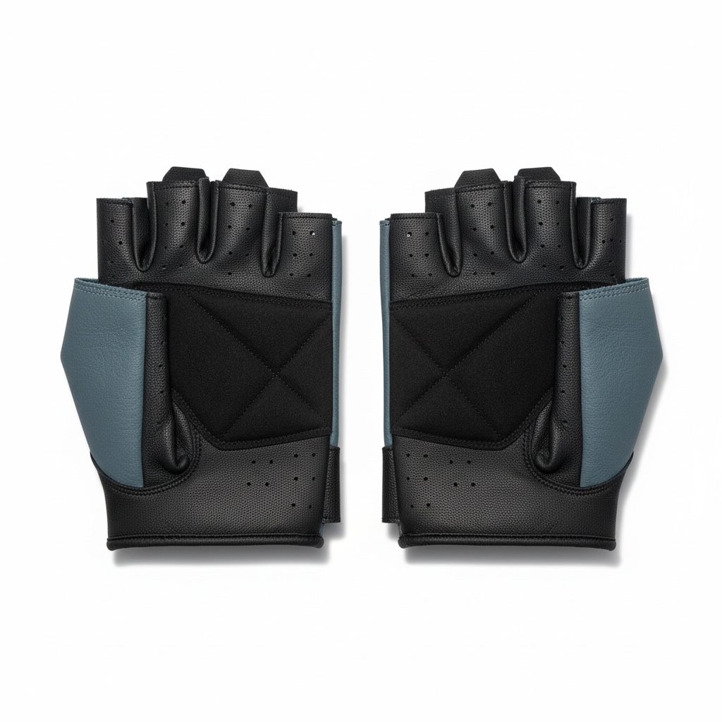 ZAMGEAR Men Classic Driving Gloves Soft Genuine Cowhide Leather Half Finger Slate Gray