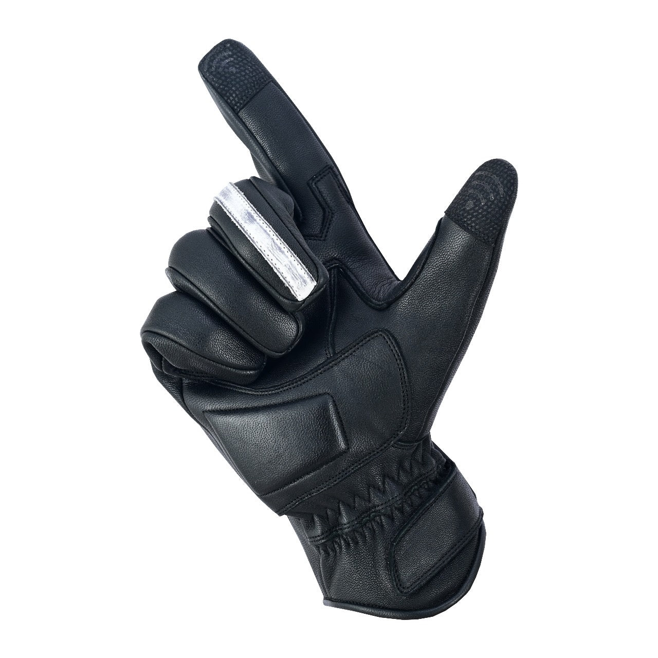 Motorcycle Gloves Racing Touchscreen Leather Armored Riding Biker Gloves Black/White