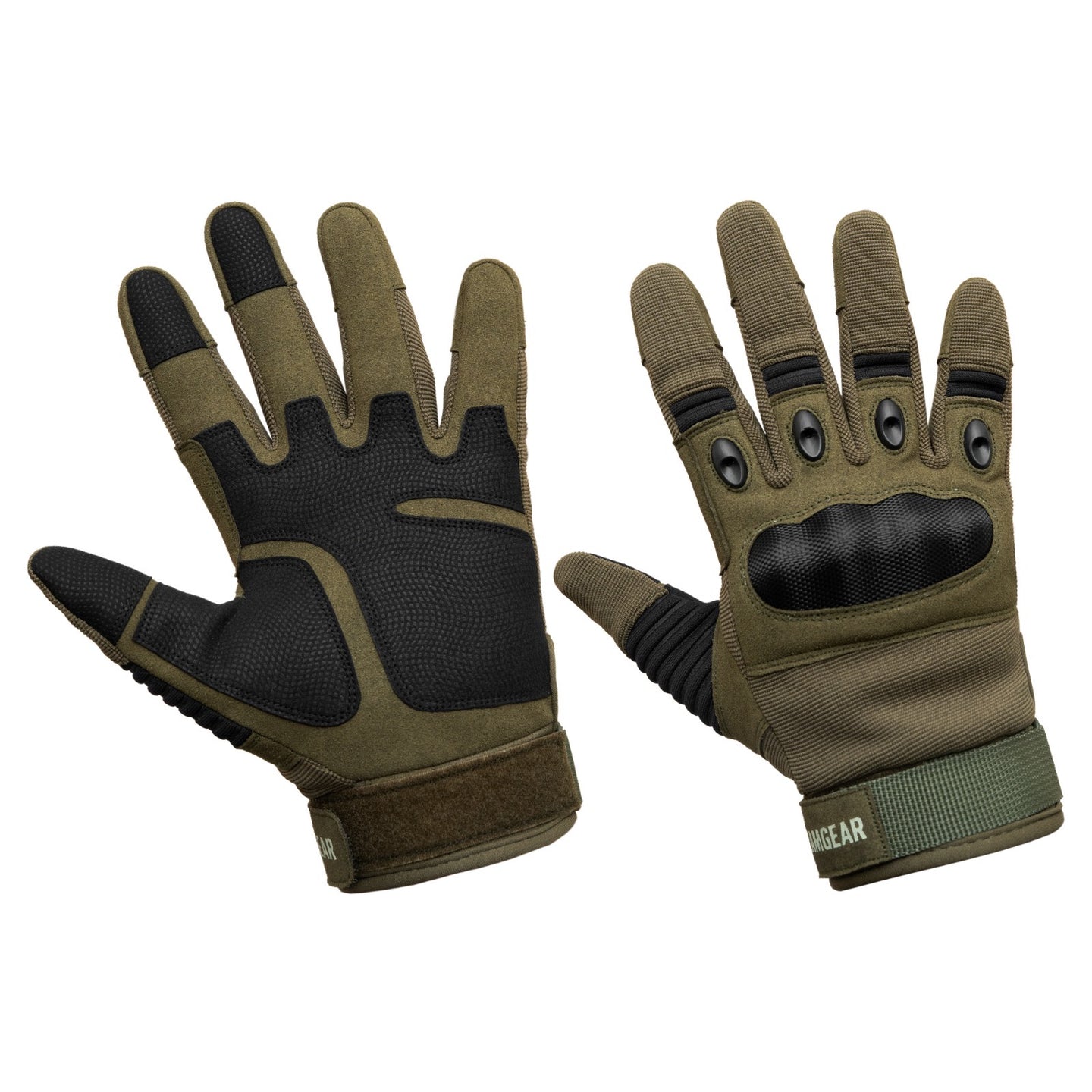 Tactical Gloves Green/Black Knuckle Protection Air vents Touchscreen Airsoft Paintball Cycling Multipurpose ZamGear