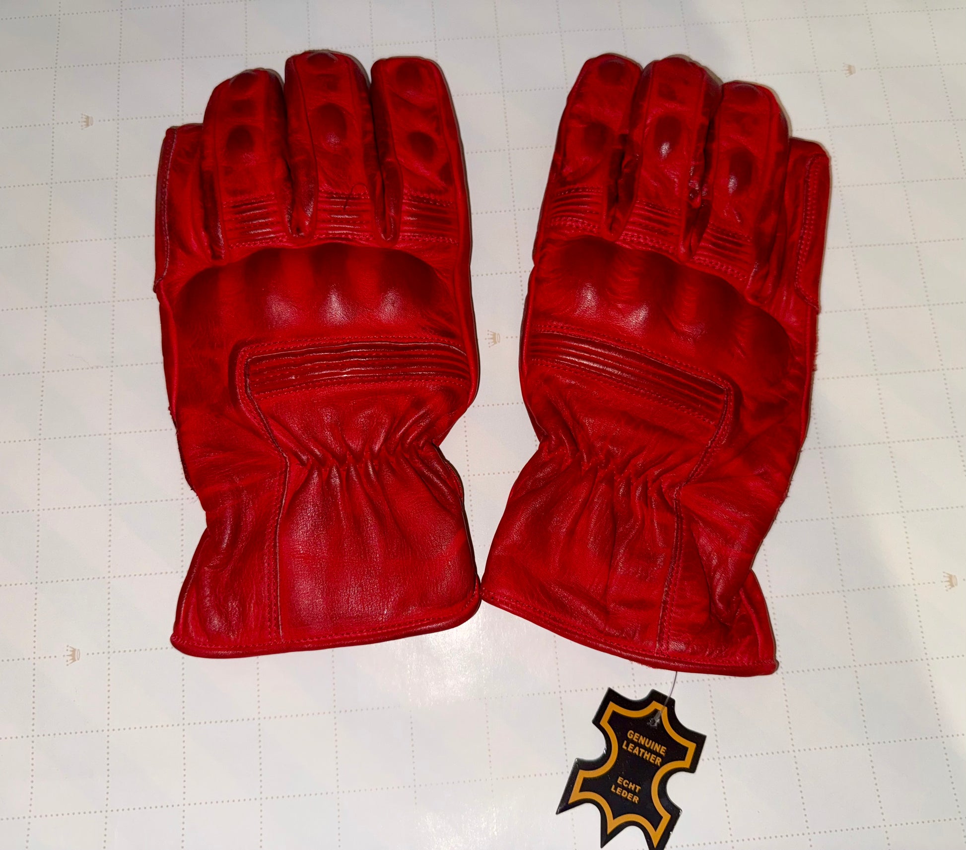 Motorcycle Gloves Racing Touchscreen Leather Armored Riding Biker Gloves Red