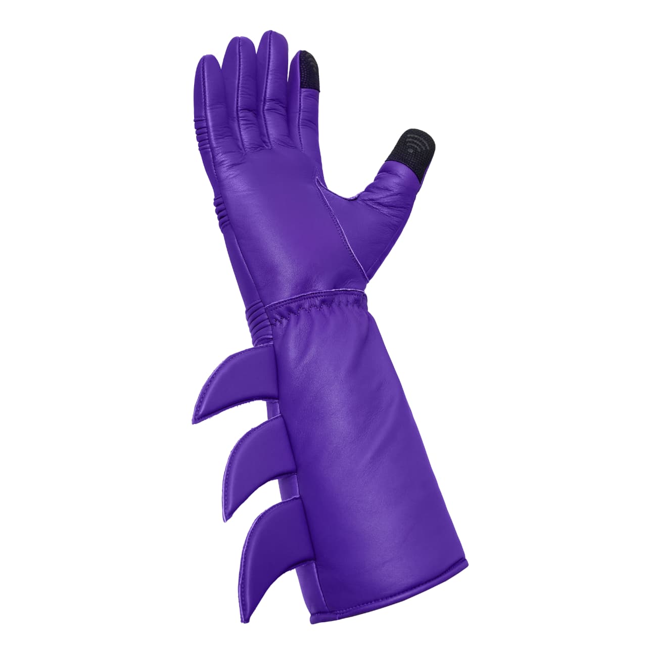Superhero-Style Purple Leather Gloves – Premium Soft Costume Gloves