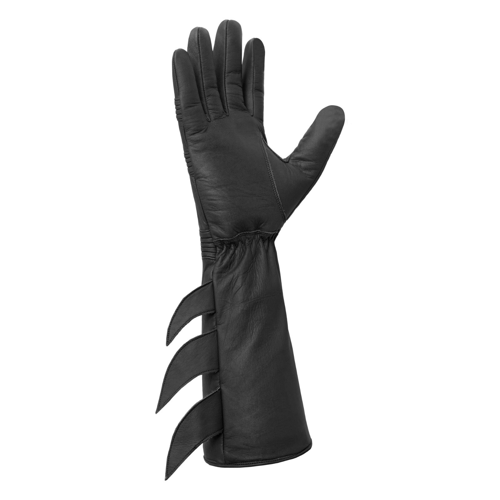 Superhero-Style Black Leather Gloves – Premium Soft Costume Gloves