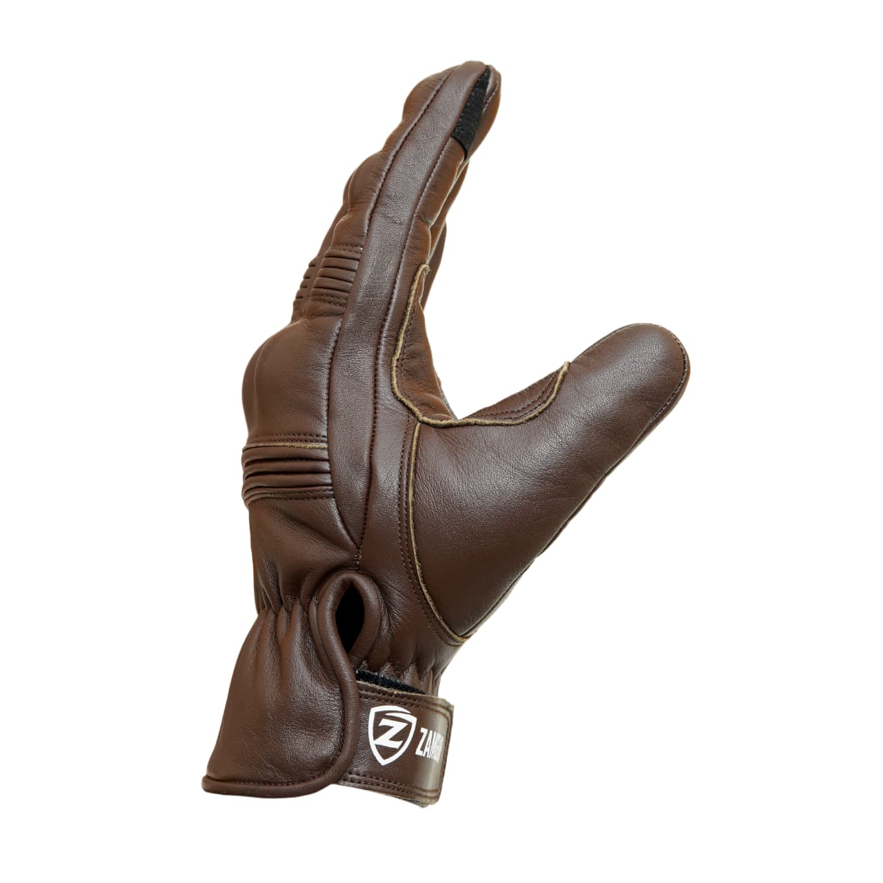 Motorcycle Brown Leather Gloves Knuckle Protection Touchscreen & Padded Palm ZamGear