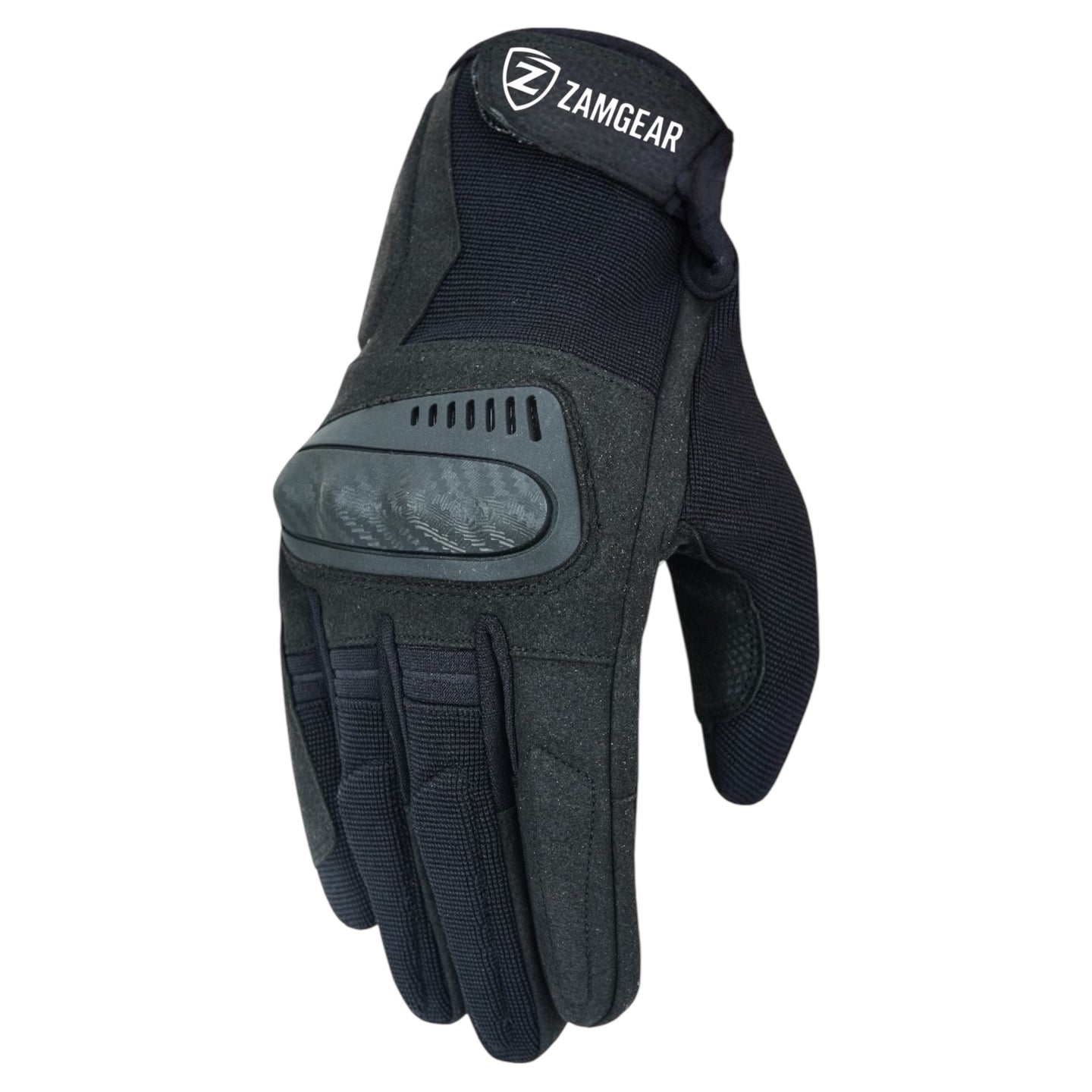 Leather Gloves Rubber Knuckle Protection Full Finger Touchscreen Compatible