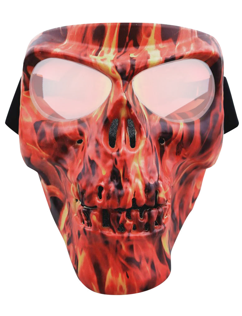 Skull Mask Flame - Clear G-Tech Red Lens