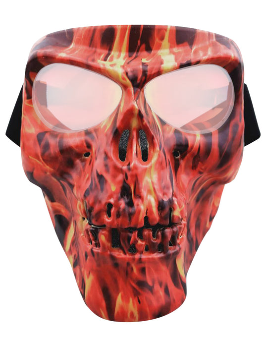 Skull Mask Flame - Clear G-Tech Red Lens