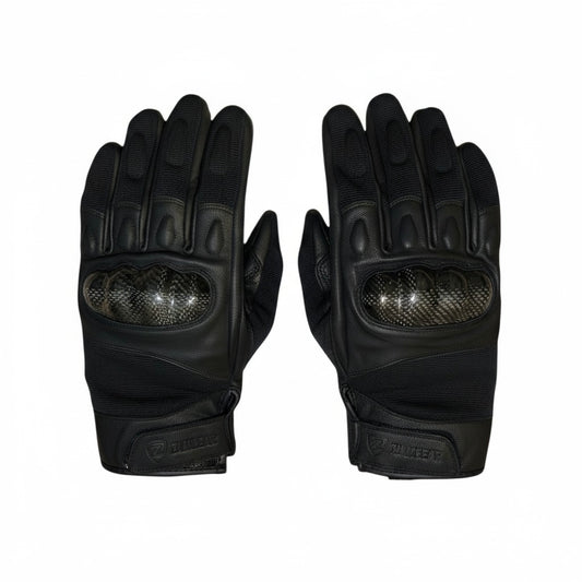 Leather Carbon Fiber Knuckle Designer Motorcycle Gloves Premium Full Finger
