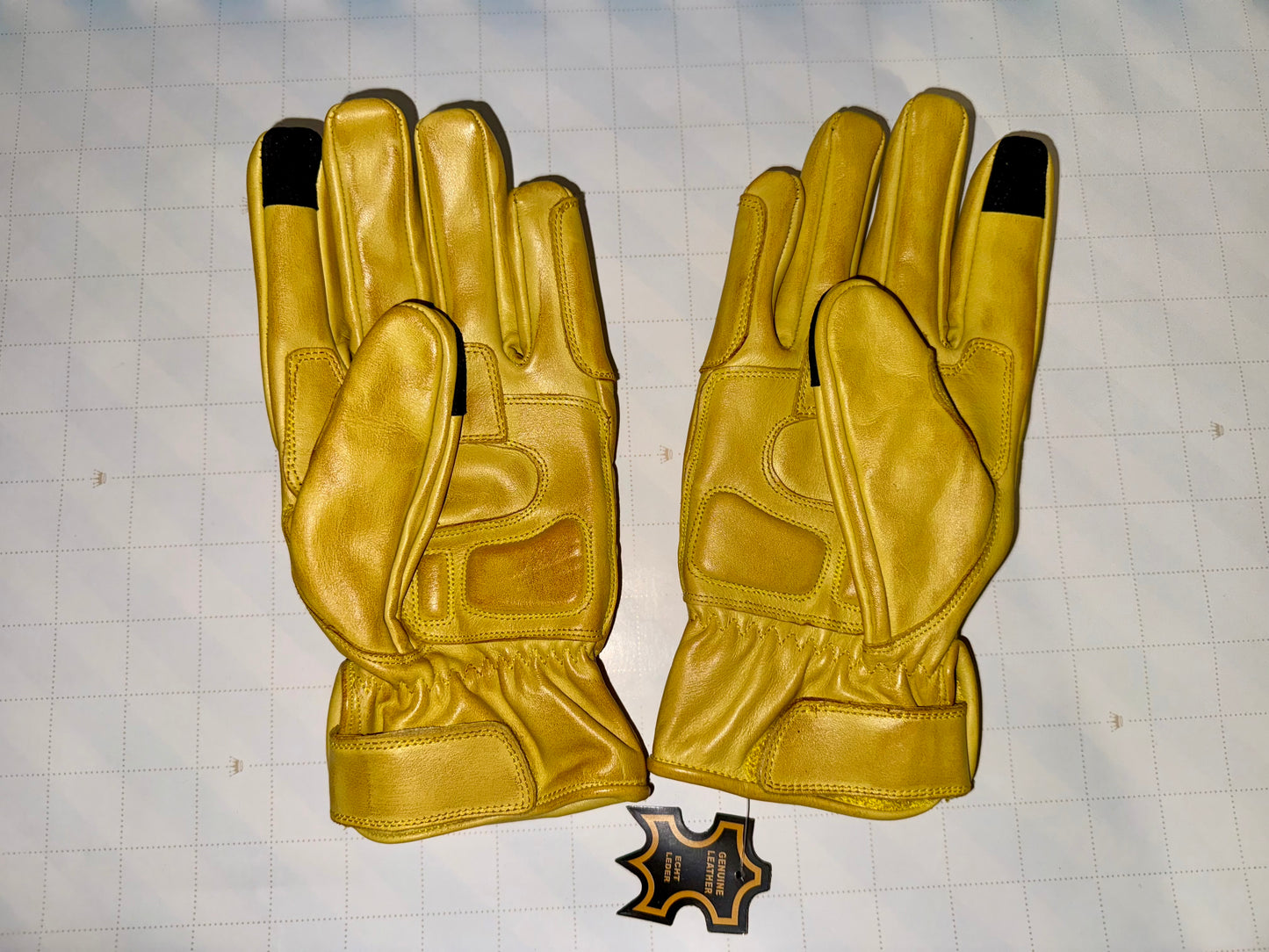 Motorcycle Gloves Racing Touchscreen Leather Armored Riding Biker Gloves Yellow