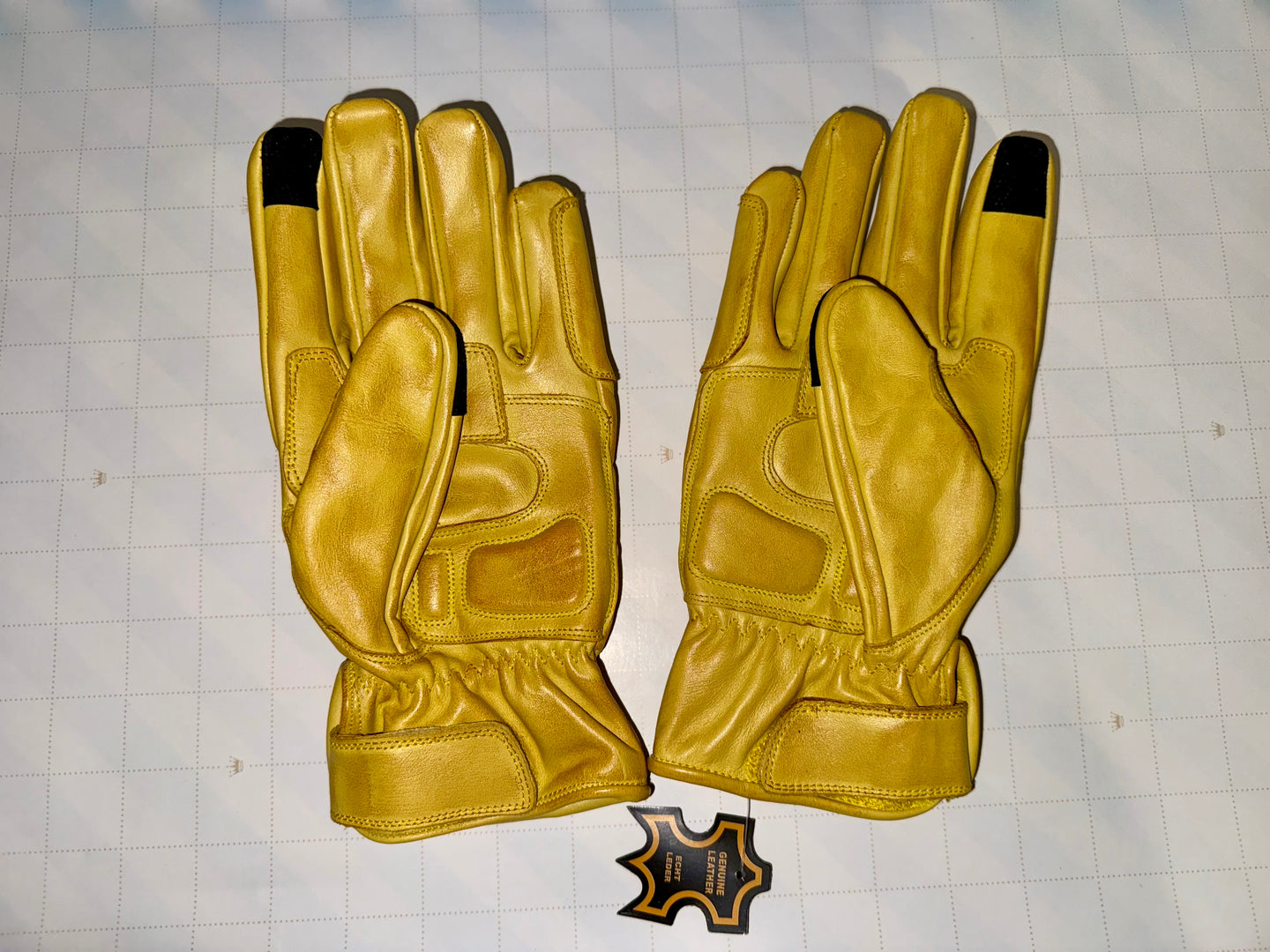 Motorcycle Gloves Racing Touchscreen Leather Armored Riding Biker Gloves Yellow