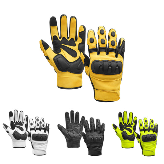 Motorcycle Gloves Racing Touchscreen Leather Knuckles Armored Riding Biker Gloves