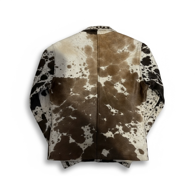 Cowhide Leather Jacket Natural Hair-On Cow Skin Women Genuine Leather Handmade