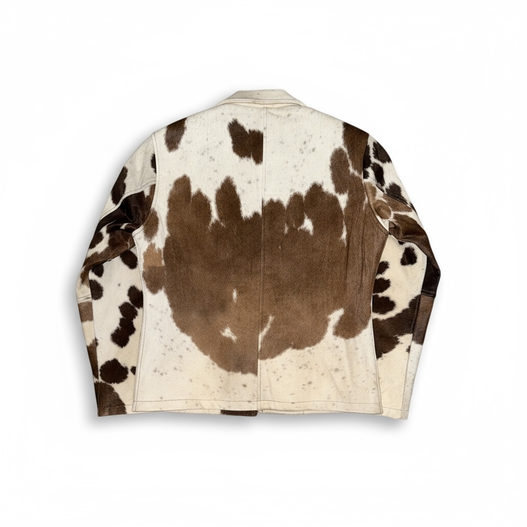 Cowhide Leather Jacket Natural Hair-On Cow Skin Women Genuine Leather Handmade