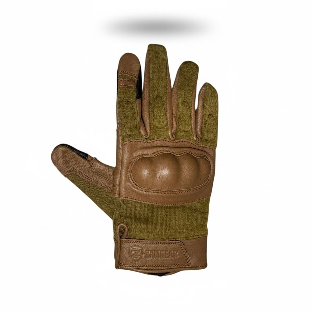 Tactical Leather Gloves Hard Knuckle Protection Touchscreen Military Combat
