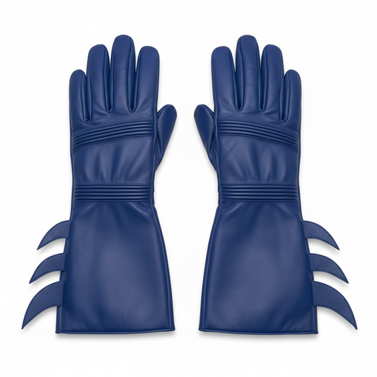 Superhero Batman Style Gloves Michael Keaton Returns Bats Comics Leather Blue