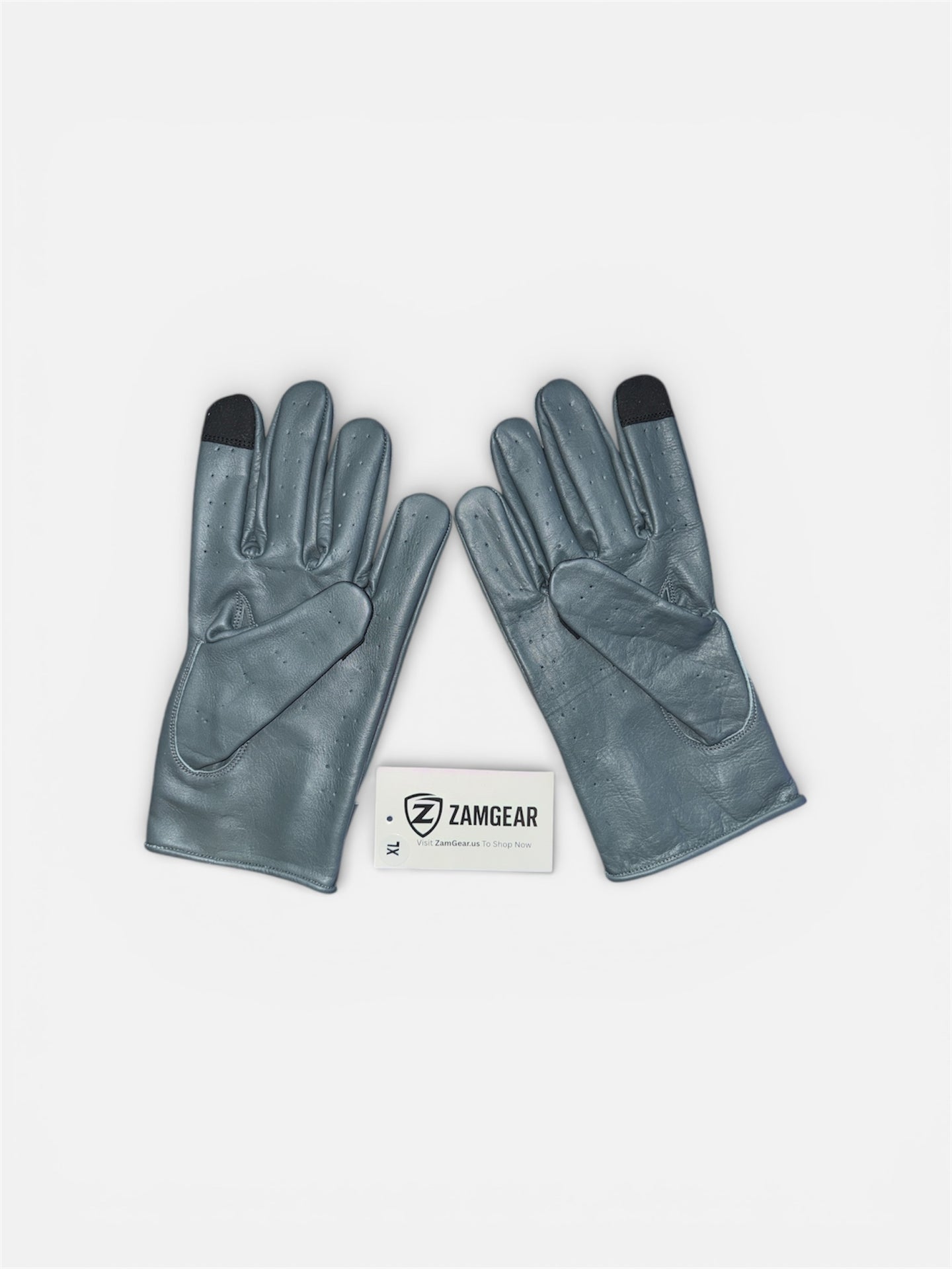 Men Classic Gloves Soft Genuine Cowhide Leather Full Finger Slate Gray