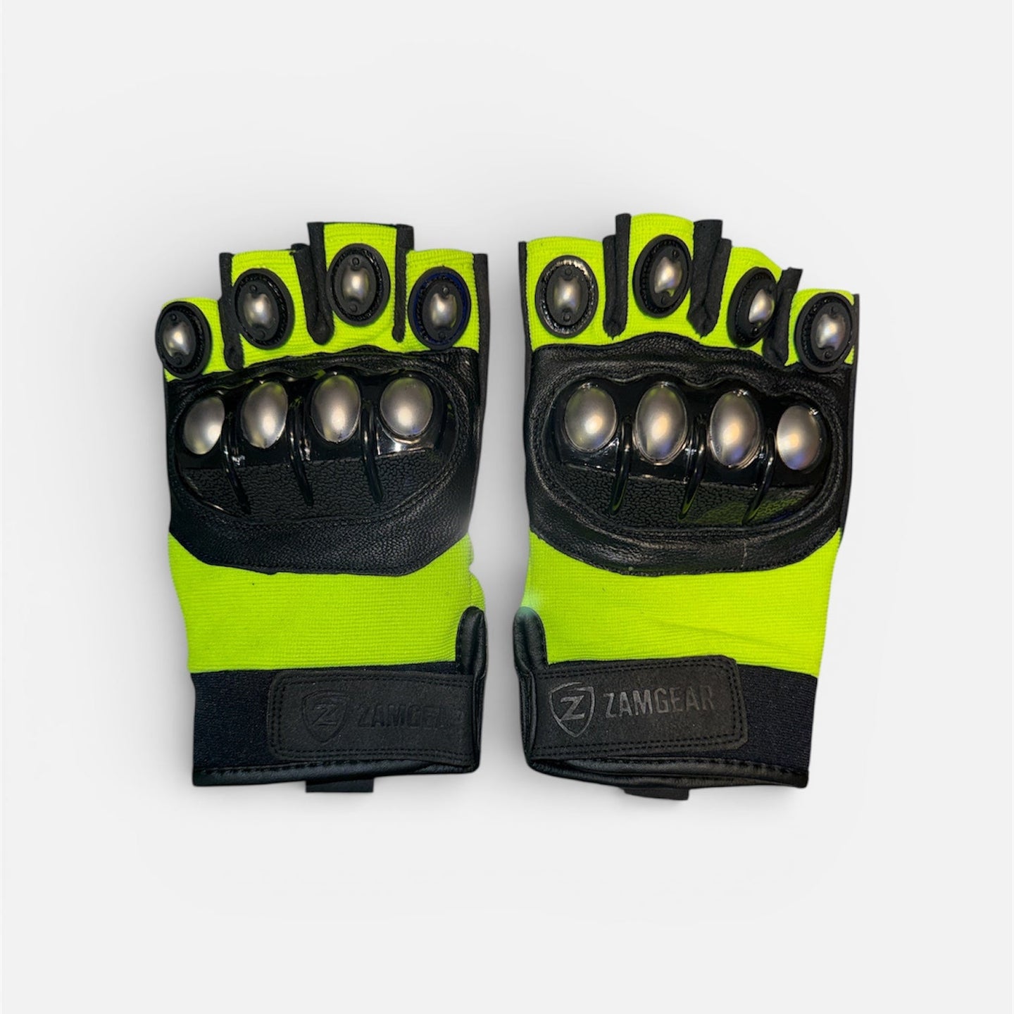 Tactical Half-Finger Gloves – Knuckle Protection, Breathable Mesh, Anti-Slip Grip, Motorcycle & Outdoor Gloves Neon Green