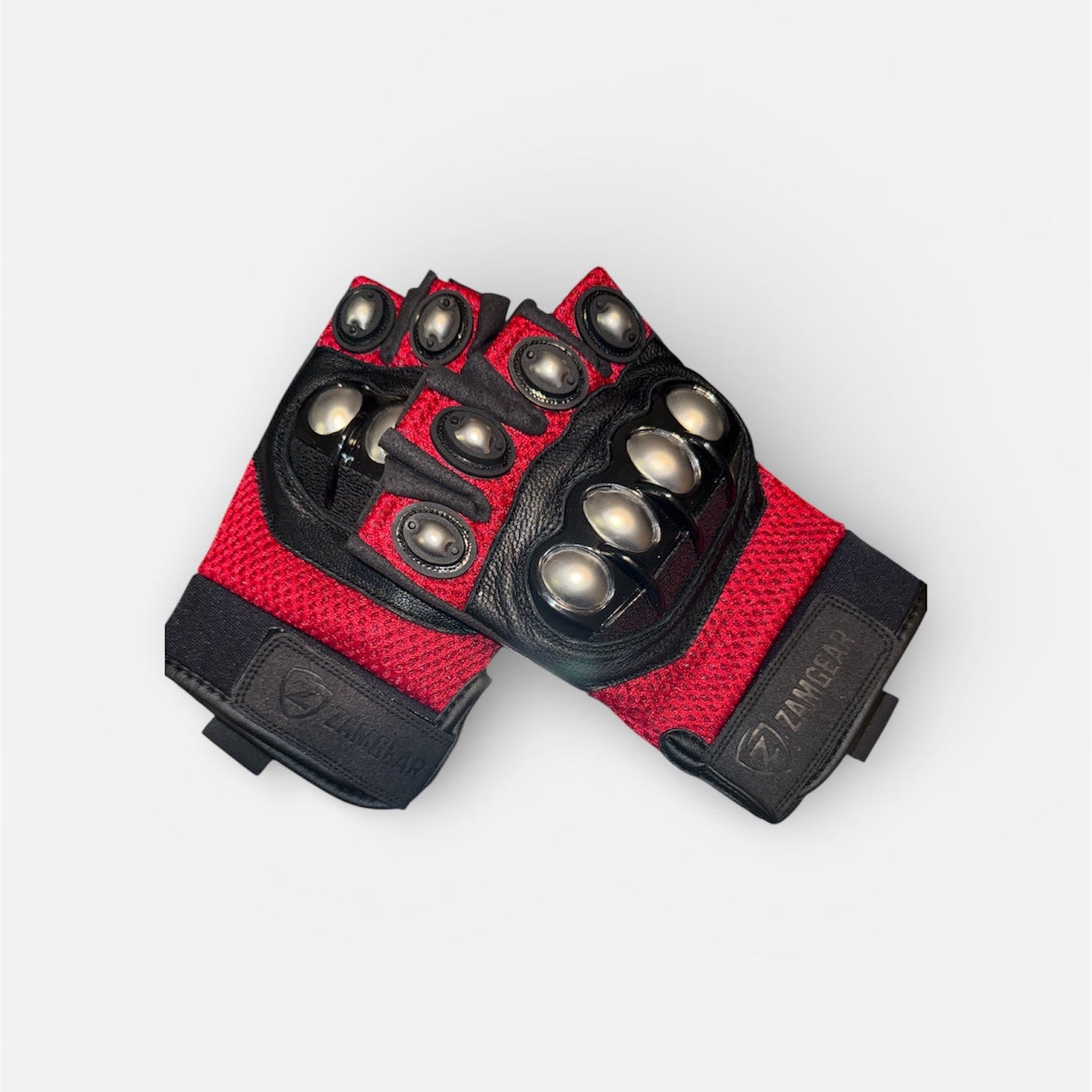 Tactical Half-Finger Gloves – Knuckle Protection, Breathable Mesh, Anti-Slip Grip, Motorcycle & Outdoor Gloves Red