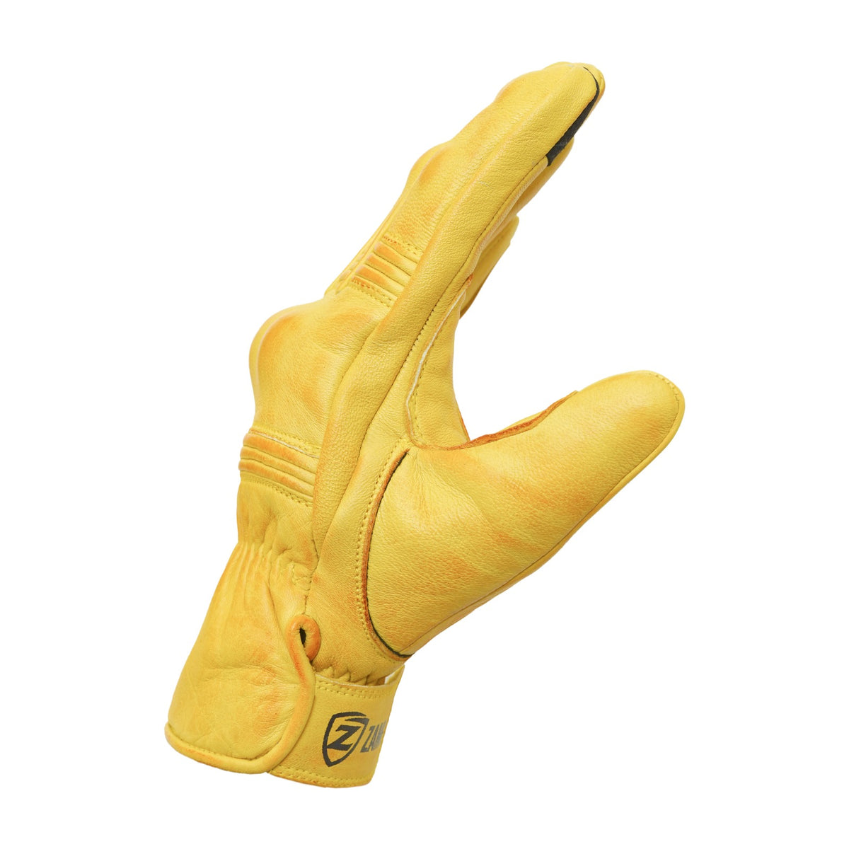 Motorcycle Yellow Leather Gloves Knuckle Protection Touchscreen & Padded Palm ZamGear