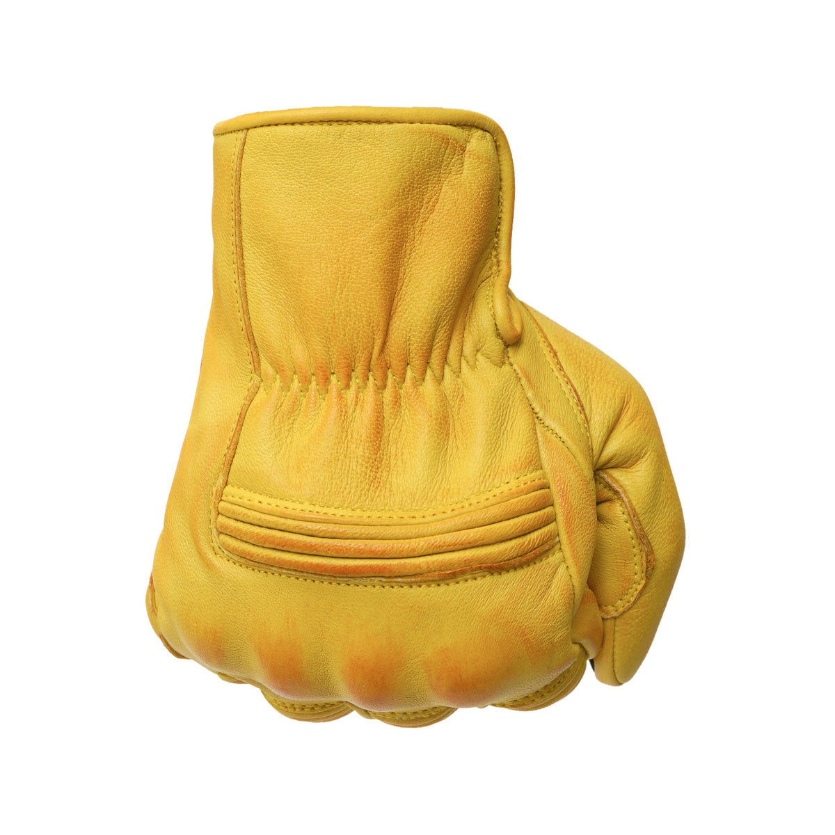 Motorcycle Yellow Leather Gloves Knuckle Protection Touchscreen & Padded Palm ZamGear