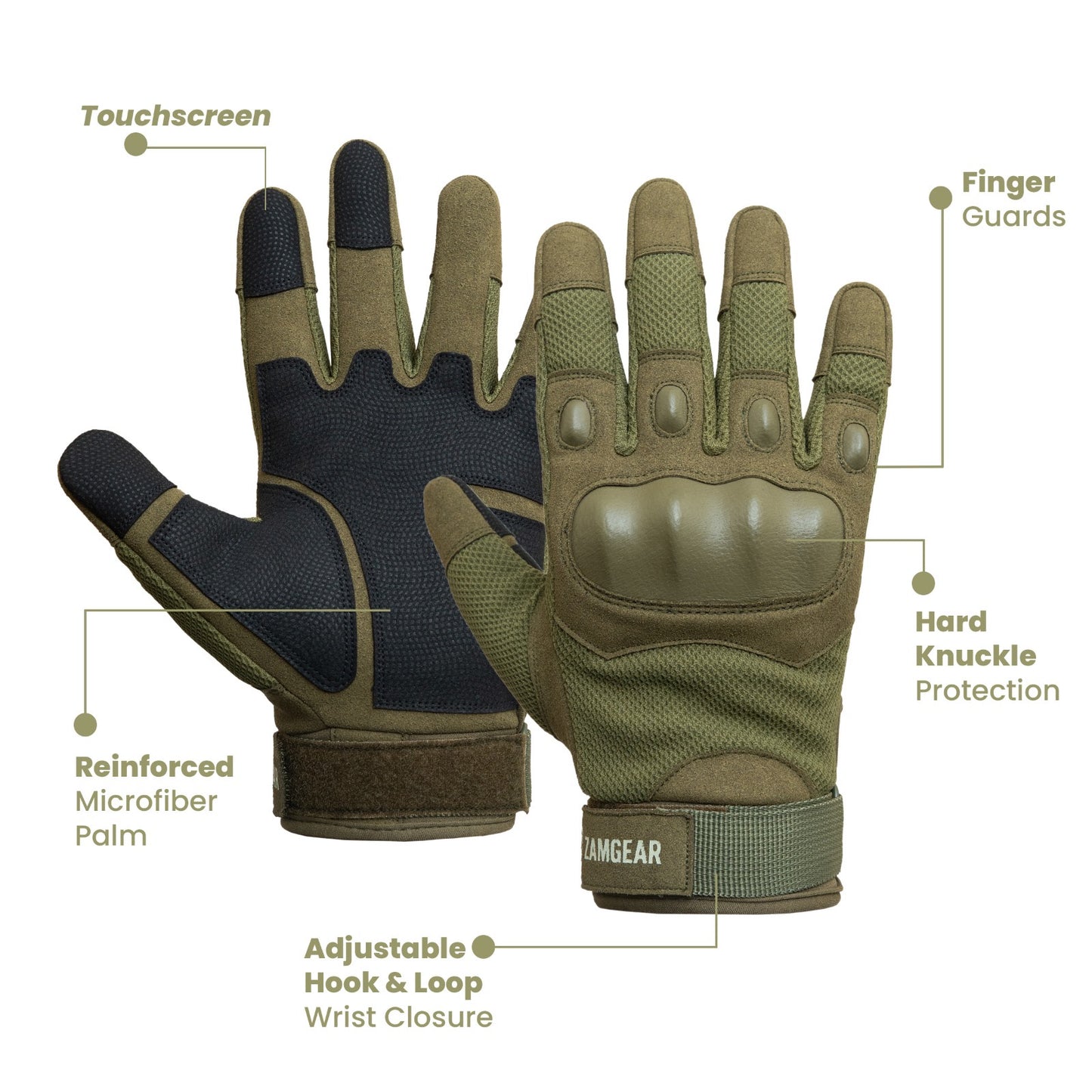 Tactical Gloves Knuckle Protection Touchscreen Airsoft Paintball Cycling Multipurpose ZamGear