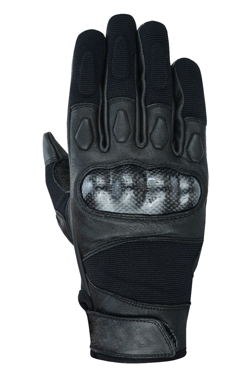 Leather Carbon Fiber Knuckle Designer Motorcycle Gloves Premium Full Finger