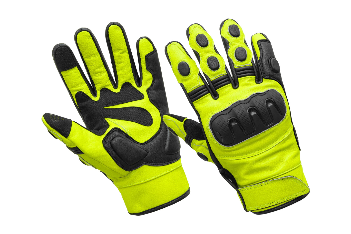 Motorcycle Leather Gloves Multicolor Knuckle Protection Touchscreen & Padded Palm ZamGear