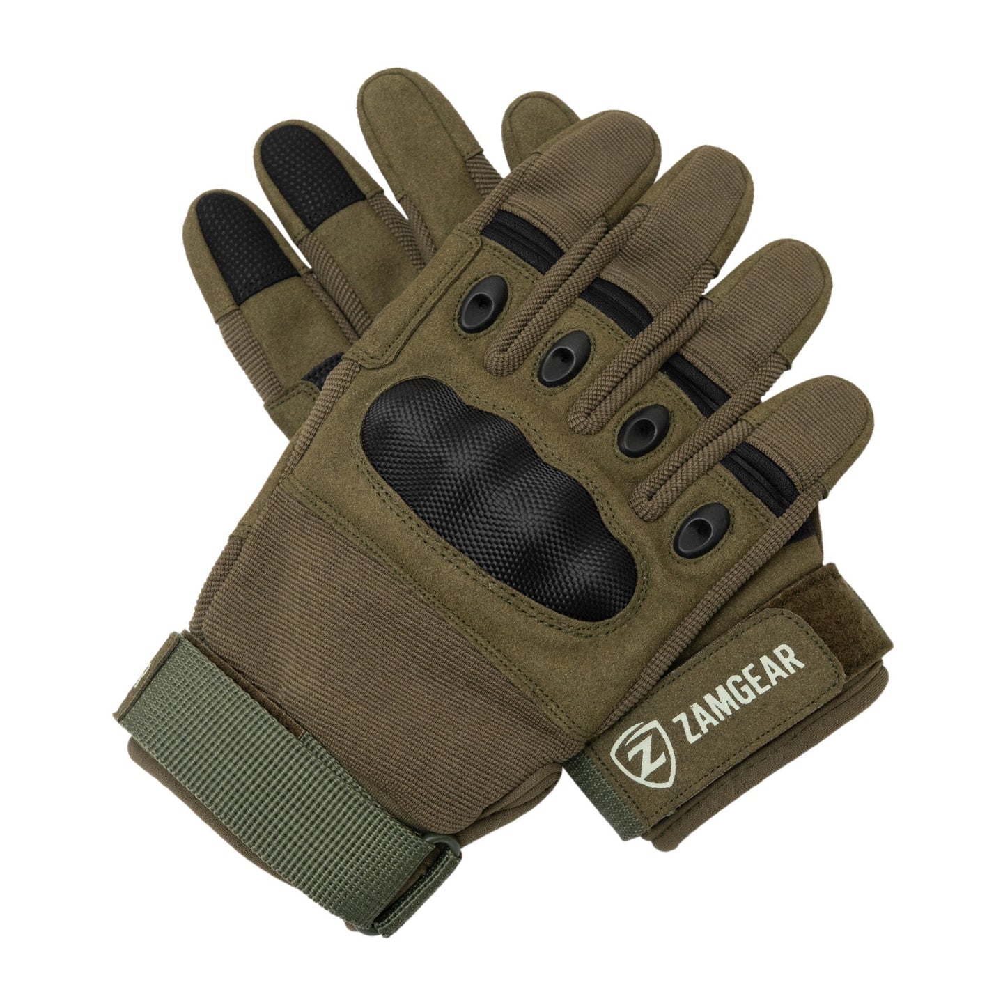 Tactical Gloves Green/Black Knuckle Protection Air vents Touchscreen Airsoft Paintball Cycling Multipurpose ZamGear